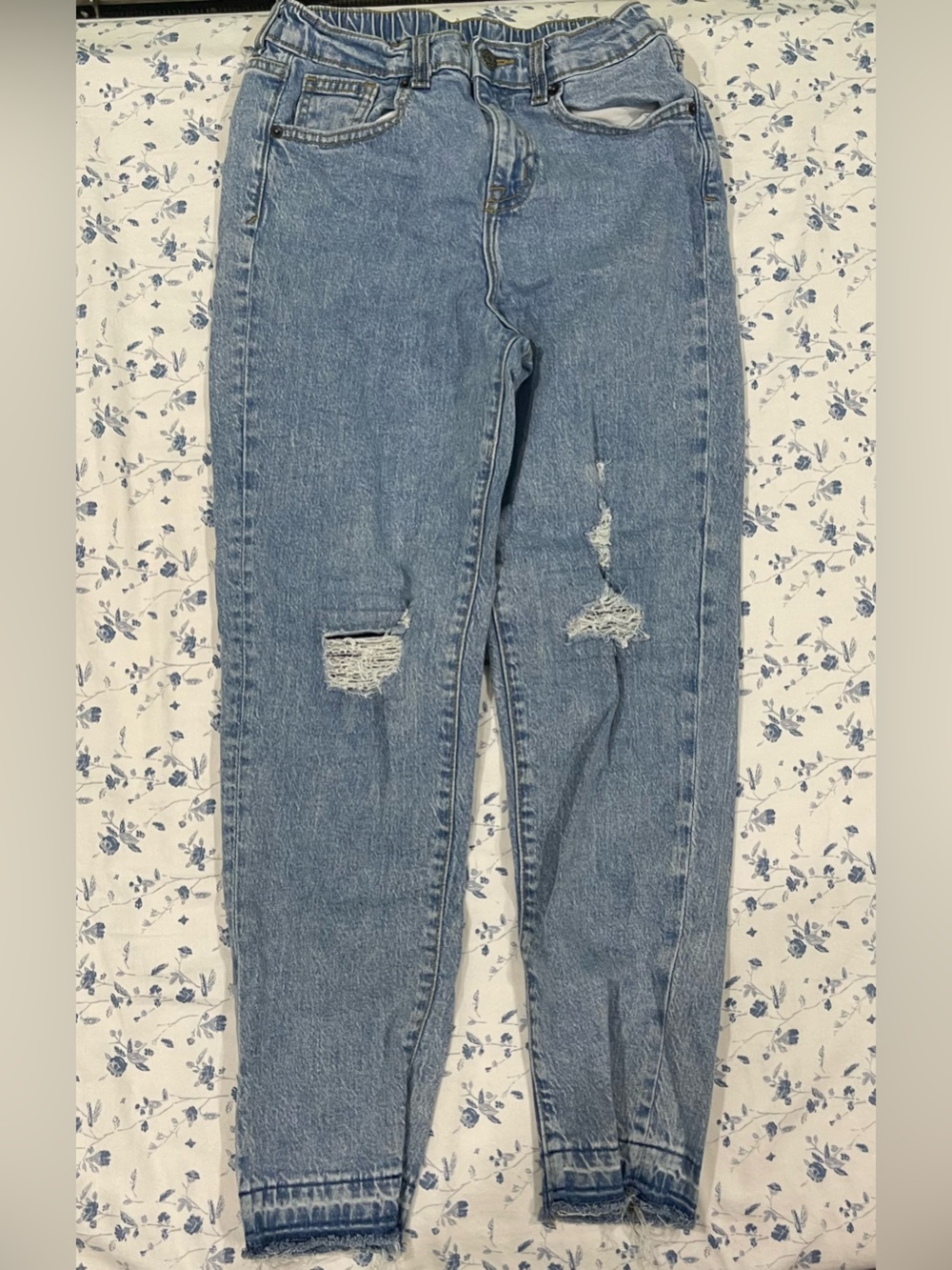 Cat & Jack Light Blue Distressed High-Rise Jeans